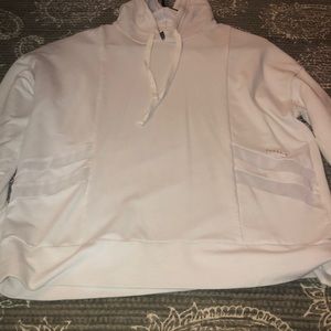 Danskin white hoodie with see through slits